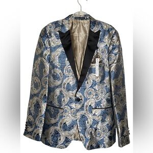 Men’s  Sports Coat, Paisley and Gray.  Size 38 Reg - slim fit NWT